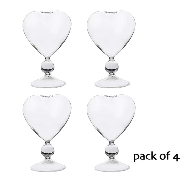 Bougy Wines | Creative Heart-Shaped Cocktail Glasses (4pcs)