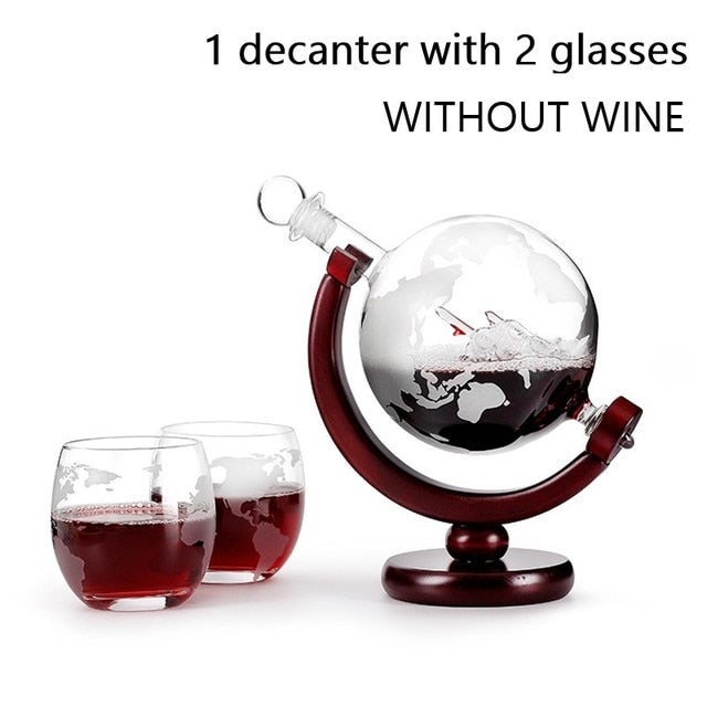 Bougy Wines | Aerator Whiskey Decanter Globe Wine Glass Set
