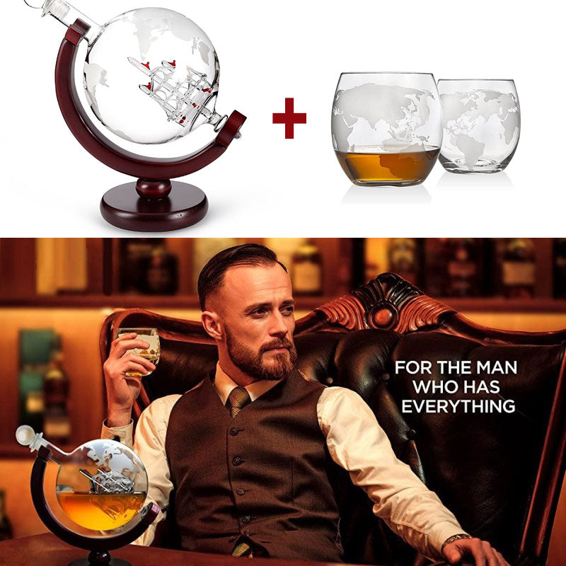 Bougy Wines | Aerator Whiskey Decanter Globe Wine Glass Set