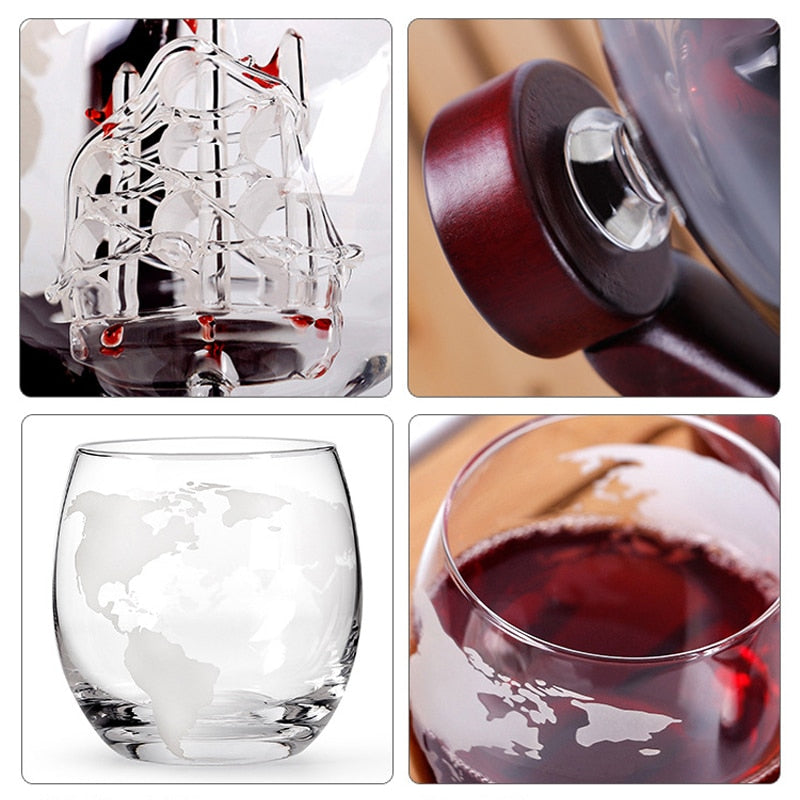 Bougy Wines | Aerator Whiskey Decanter Globe Wine Glass Set