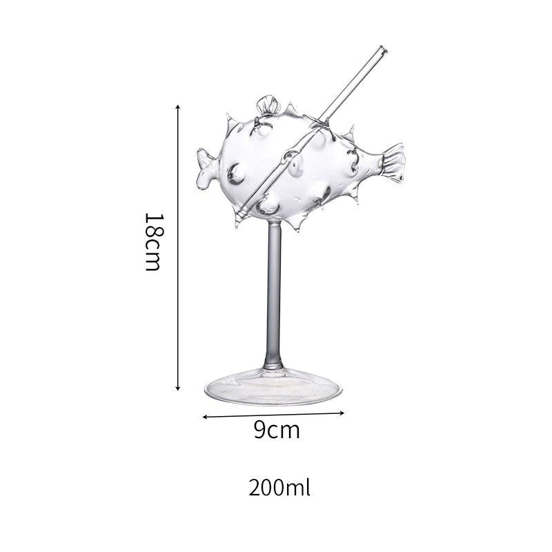 Bougy Wines | Transparent Pufferfish Cocktail Glass