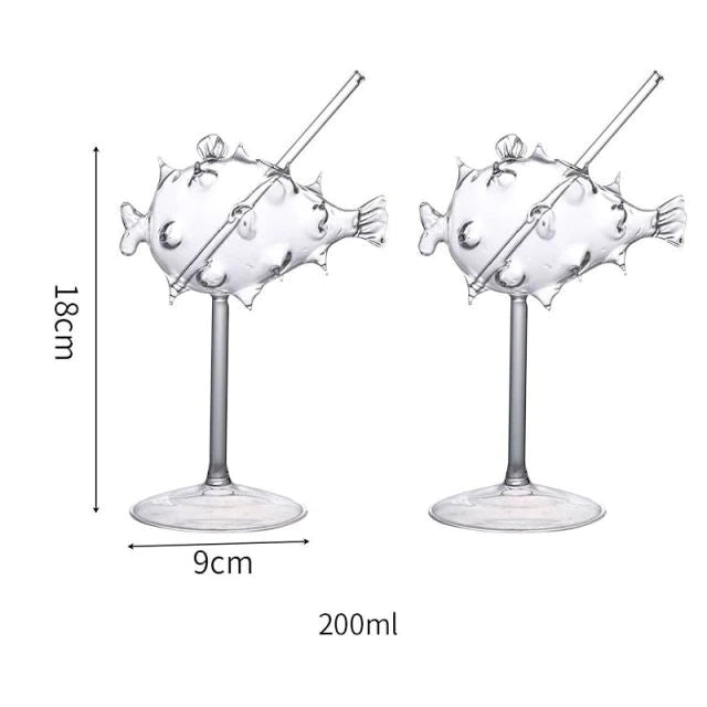 Bougy Wines | Transparent Pufferfish Cocktail Glass